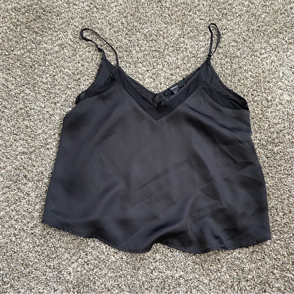 Forever 21 Black Camisole with Lace Detail